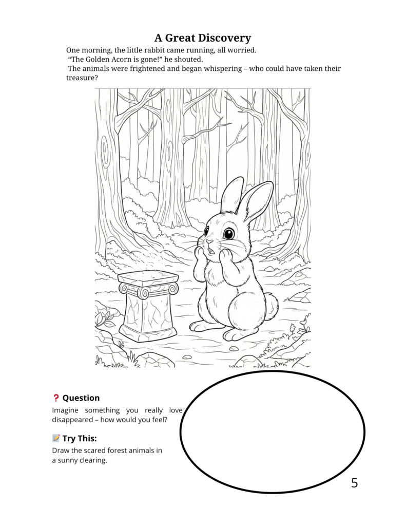 Free Squirrel Coloring Page Printable PDF for Kids the golden acorn mystery: interactive detective story coloring book educational printable pdf