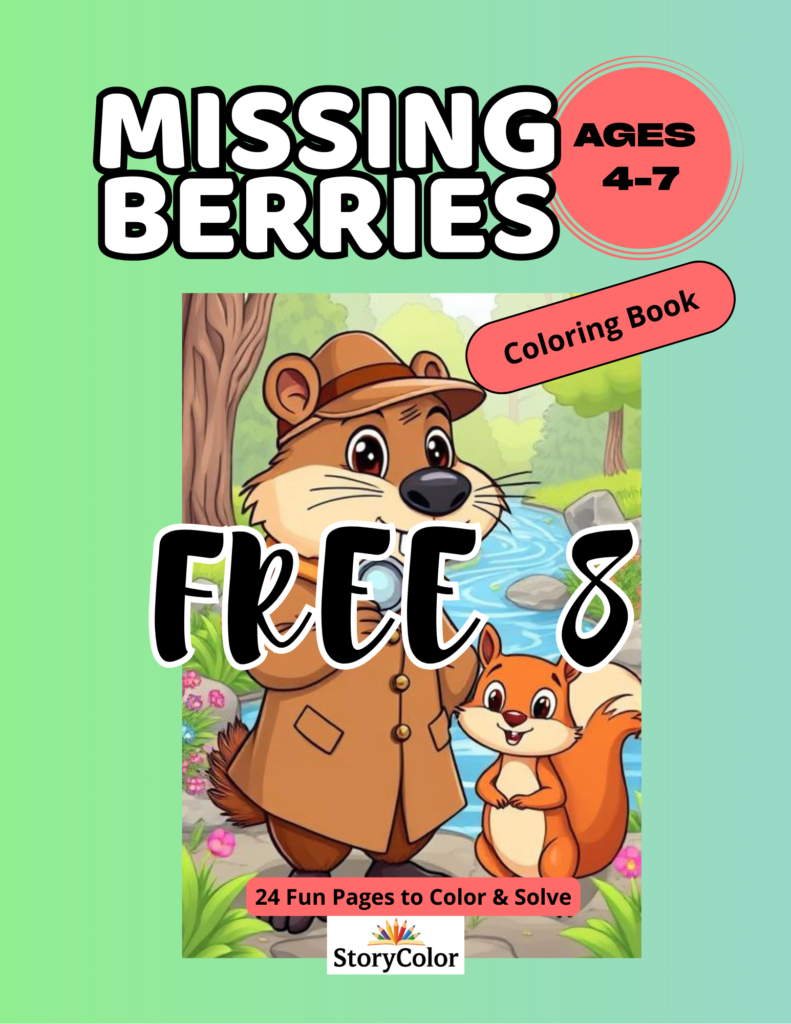 missing berries – free 8 pages coloring book