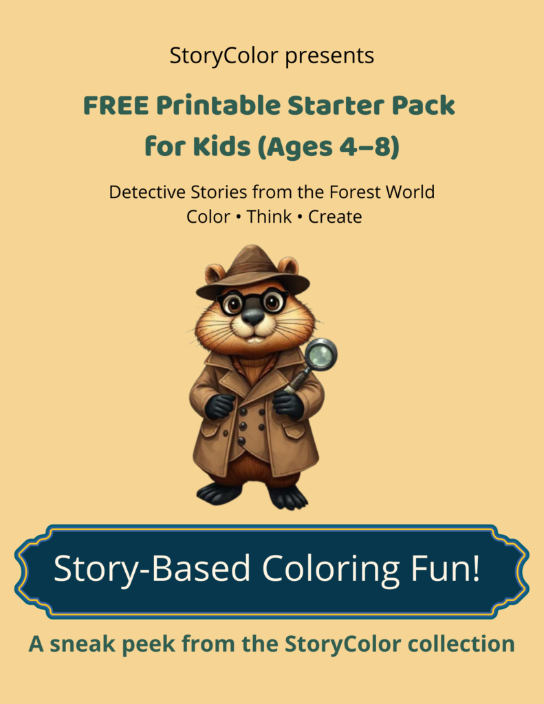 Free printable story-based coloring pages for kids ages 4 to 8
