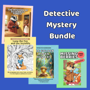 Home forest mystery bundle: 4 interactive story coloring books