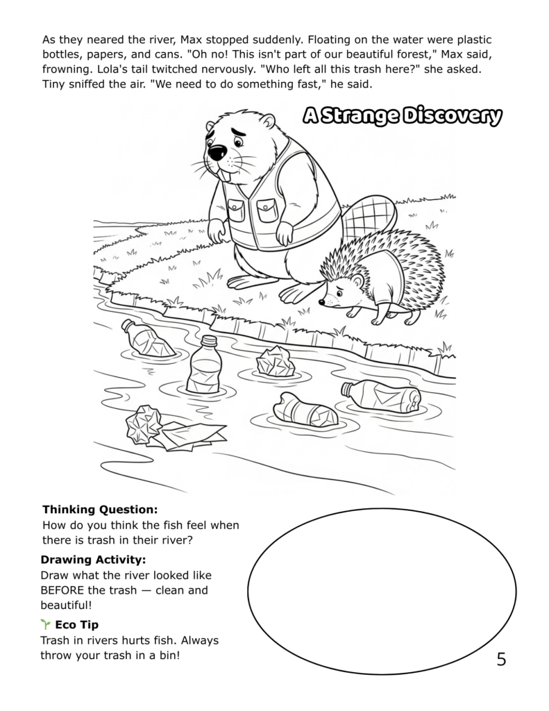 🌱 adventure in the eco forest – interactive eco story coloring book for kids ages 4 8