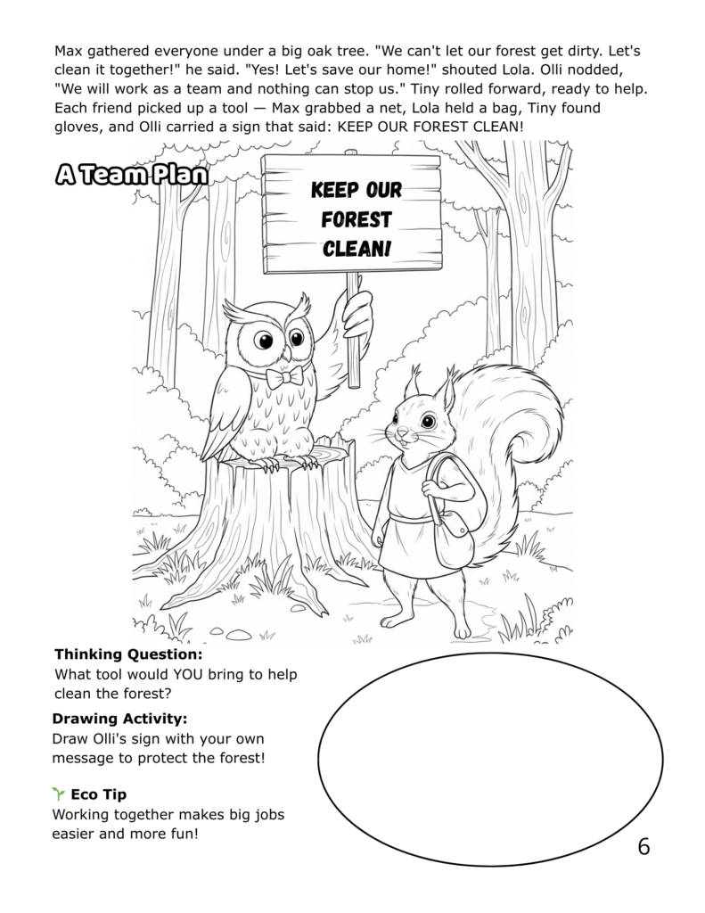 🌱 adventure in the eco forest – interactive eco story coloring book for kids ages 4 8