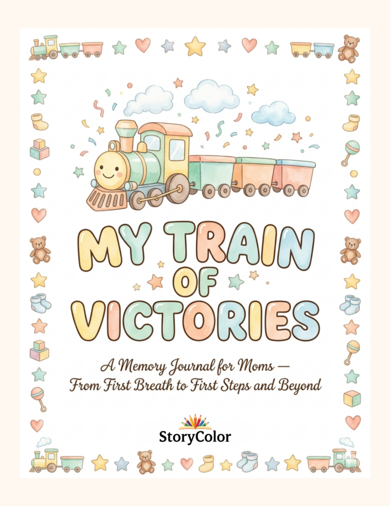 My Train of Victories memory journal for moms printable baby keepsake book