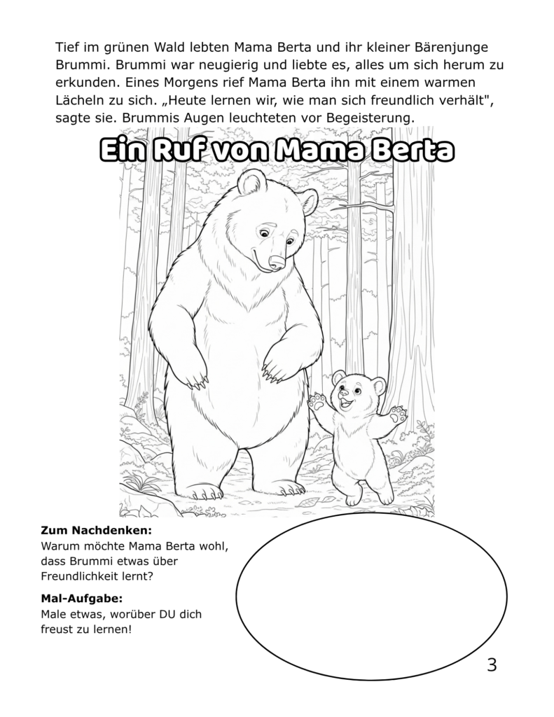 sei lieb wie brummi! – malbuch für kinder ab 4 jahren