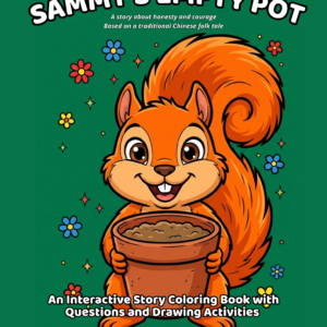 Cover page coloring book Sammy's empty pot by StoryColor.art